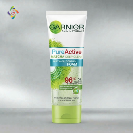 Garnier Pure Active Matcha De-Tox Pollution & Oil Deep Clean Foam 100ml