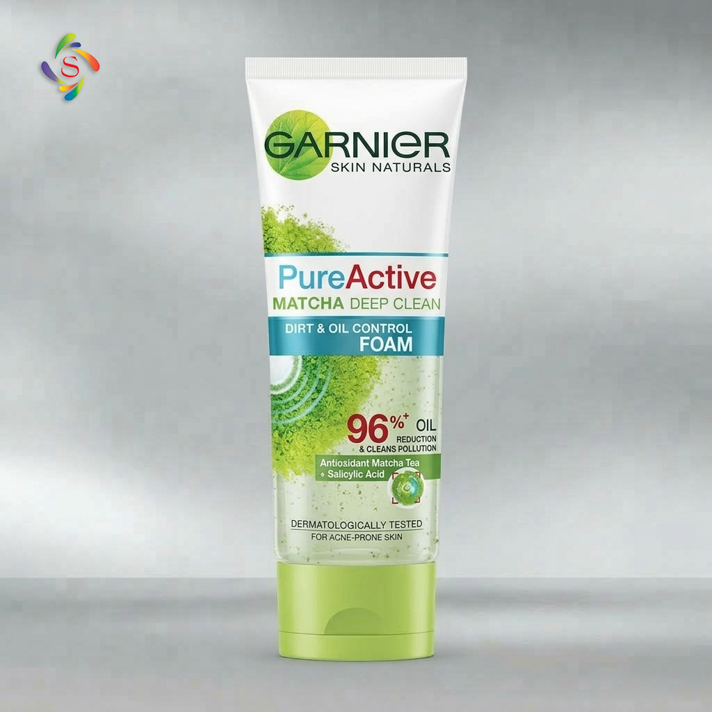 Garnier-Pure-Active-Matcha-De-Tox-Pollution-&-Oil-Deep-Clean-Foam-100ml-seasonsbd.com